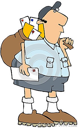 US Mail Man Cartoon Illustration