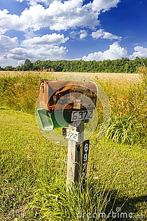 US Mailbox in the middle of nowhere Editorial Stock Photo