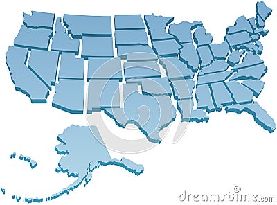 US Map separate United States Vector Illustration