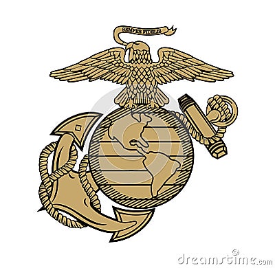 United State Marine Corps Eagle Globe and Anchor ega design Vector Illustration