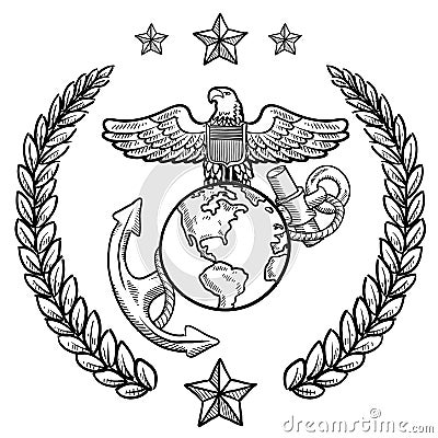 Us Marine Corps Insignia Vector Illustration