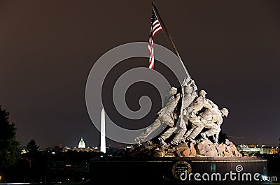 US Marine Corps Memorial in Washington DC USA Editorial Stock Photo