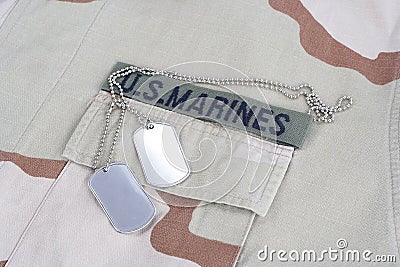 US MARINES branch tape Stock Photo