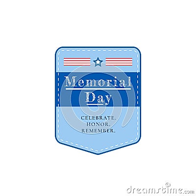 US Memorial Day flat color vector badge Vector Illustration