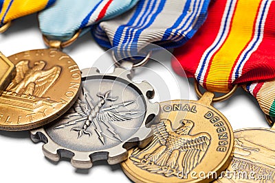 US Military Medals Close Up Editorial Stock Photo