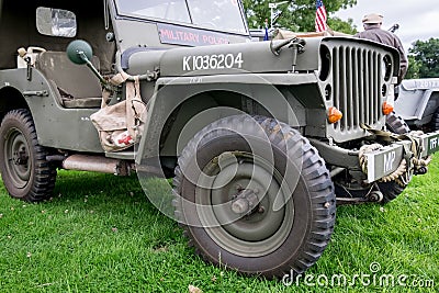 US Military Police Jeep. M5 Living History Show. Editorial Stock Photo