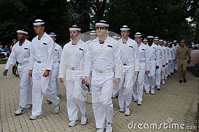 US Naval Academy Plebes Parade for Lunch Editorial Stock Photo