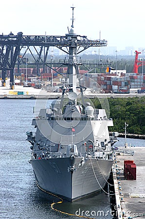 US Navy ship in the port Editorial Stock Photo