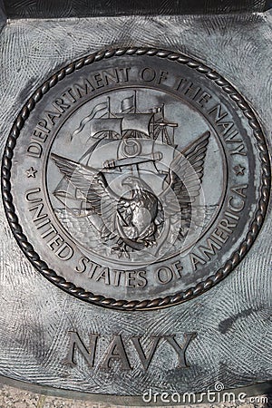 US Navy commemorative plaque Stock Photo