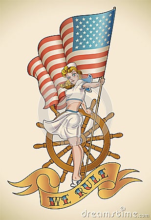 US Navy girl Vector Illustration