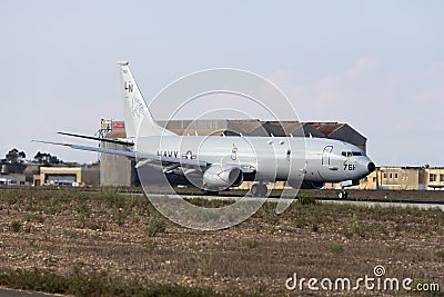 US Navy's latest electronics platform aircraft. Editorial Stock Photo