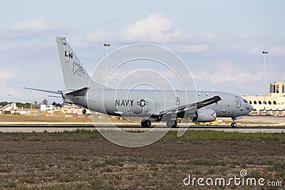 US Navy's latest electronics platform aircraft. Editorial Stock Photo