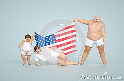 US obesity concept Stock Photo