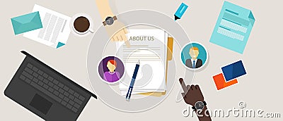 About us page concept icon draft profile company Vector Illustration