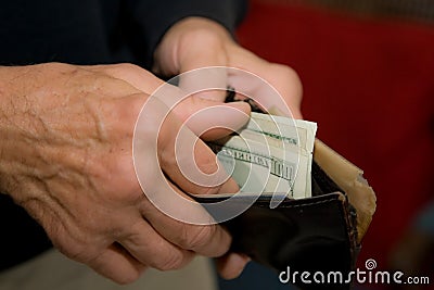 US paper money in wallet Stock Photo