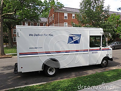 US Post Office Delivery Van Editorial Stock Photo