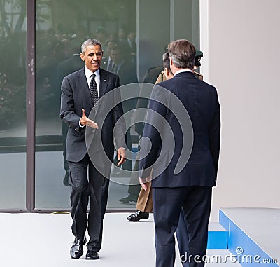 US President Barack Obama at the NATO summit in Newport Editorial Stock Photo
