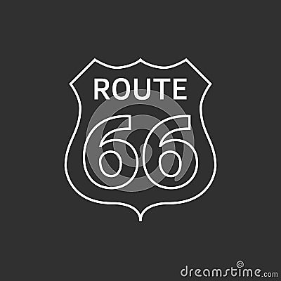 US route 66 sign. Vector Illustration
