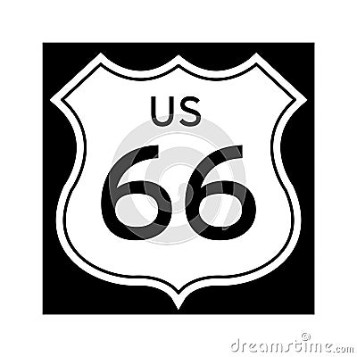 US 66 route sign. Vector illustration decorative design Vector Illustration