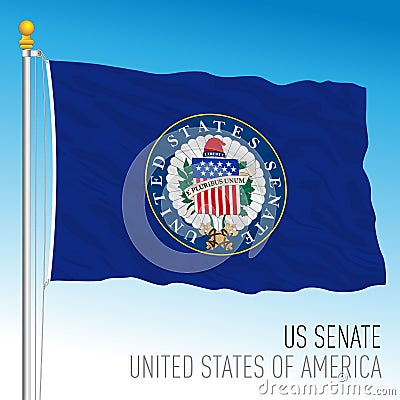 US Senate official flag, USA Vector Illustration