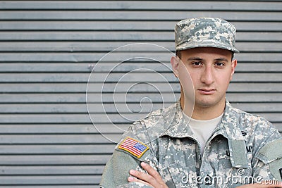 US Soldier With PTSD Stock Photo
