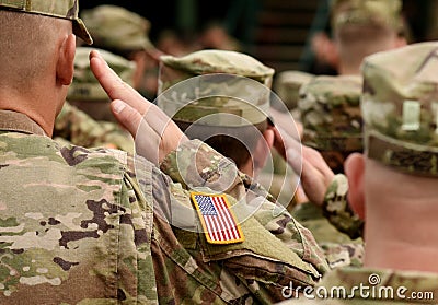 US soldier salute. US army. US troops. Military of USA Editorial Stock Photo