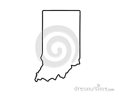 US state map. Indiana outline symbol. Vector illustration Vector Illustration
