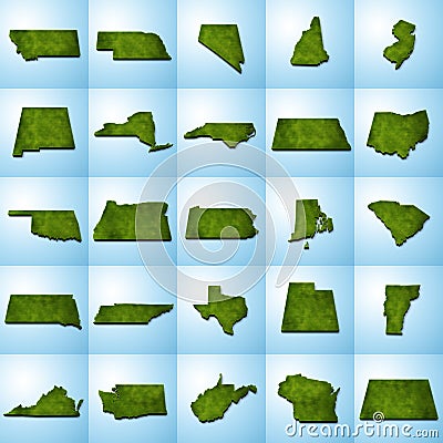 US State Maps Set II Stock Photo