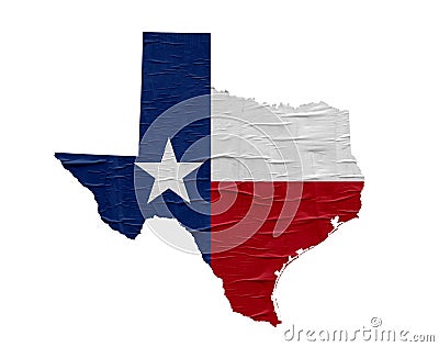 US State Texas map with flag Stock Photo