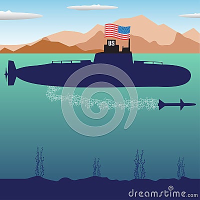 US submarine Vector Illustration