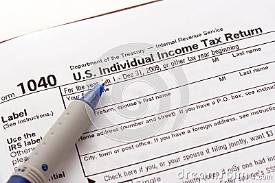 US Tax Return Form Editorial Stock Photo