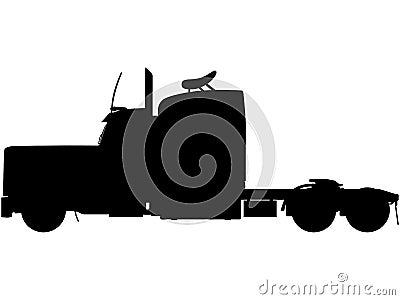 US truck, US lorry without semi trailer. LKW, TIR Truck without trailer detailed realistic silhouette Stock Photo