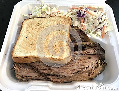 US USA United States of America Texas Wagyu Beef Brisket Sandwich Horseradish Crema Lunch Special Combo Stock Photo