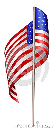 US waving flag Vector Illustration