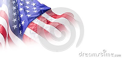 USA or american flag isolated on white background Stock Photo