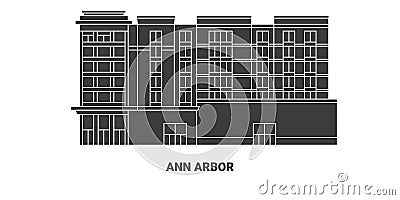 Usa, Ann Arbor travel landmark vector illustration Vector Illustration