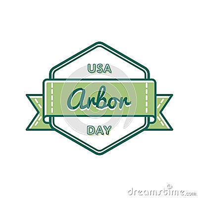 USA Arbor day greeting emblem Vector Illustration