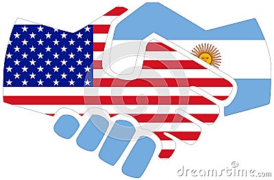 USA - Argentina handshake Stock Photo