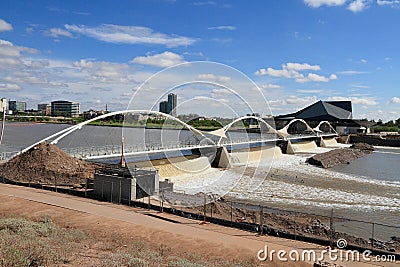 USA, AZ/Tempe: Former Salt River Dam After Heavy Rains Editorial Stock Photo