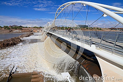 USA, Arizona/Tempe: Historic Rubber Dam After Heavy Rains Editorial Stock Photo