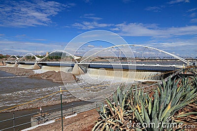 USA, AZ/Tempe: Historic Salt River Dam After Heavy Rains Stock Photo