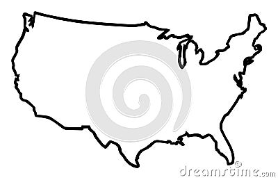 USA Broad Outline Map Vector Illustration