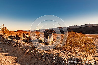 Death Valley dusk in October. Stock Photo