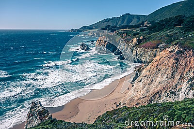 USA California pacific ocean coast shoreline Stock Photo