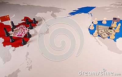 USA and China trade war concept Stock Photo