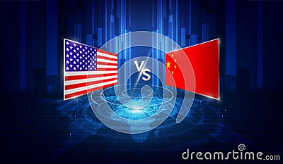 USA and China trade war. of global business Concept. vector illustration Vector Illustration