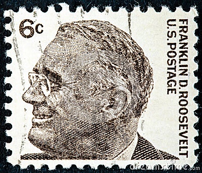 Portrait of Franklin D Roosevelt the 37th President of the United States of America Editorial Stock Photo