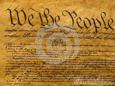 USA Constitution Parchment Stock Photo