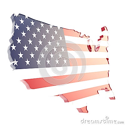 USA country shaped copyspace dimensional plate isolated Stock Photo