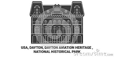 Usa, Dayton, Dayton Aviation Heritage , National Historical Park travel landmark vector illustration Vector Illustration